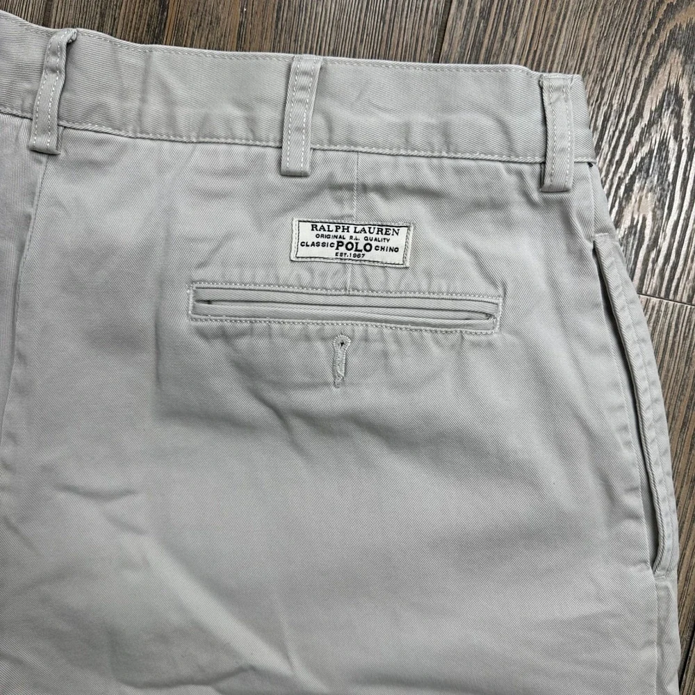 Polo Ralph Lauren Tyler Short Mens 35 Khaki Tan Pleated Chino Cotton Shorts 9in